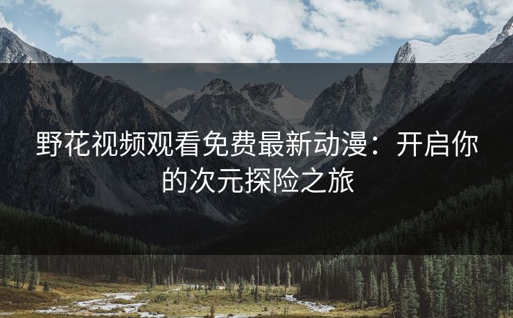 野花视频观看免费最新动漫：开启你的次元探险之旅