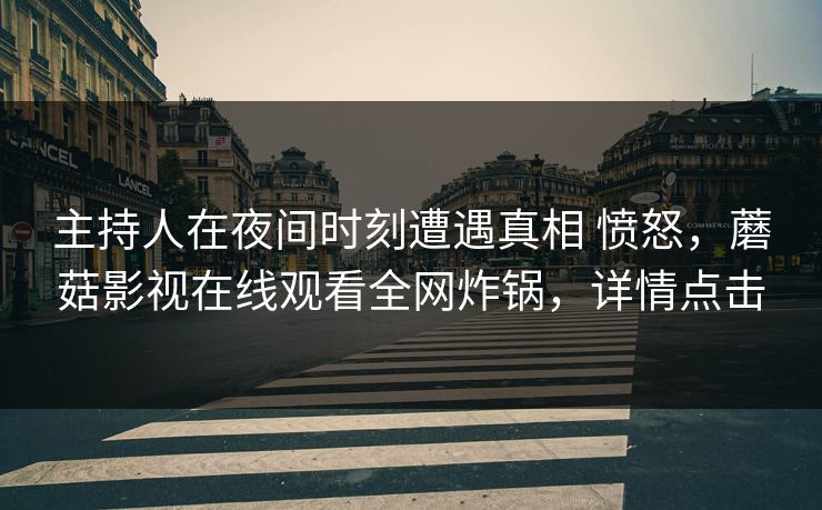 主持人在夜间时刻遭遇真相 愤怒，蘑菇影视在线观看全网炸锅，详情点击