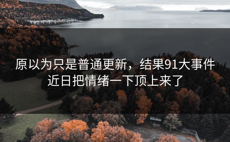 原以为只是普通更新，结果91大事件近日把情绪一下顶上来了